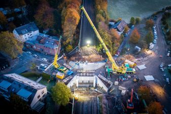 Brückenbaustelle in Dortmund mit LTM 1500-8.1